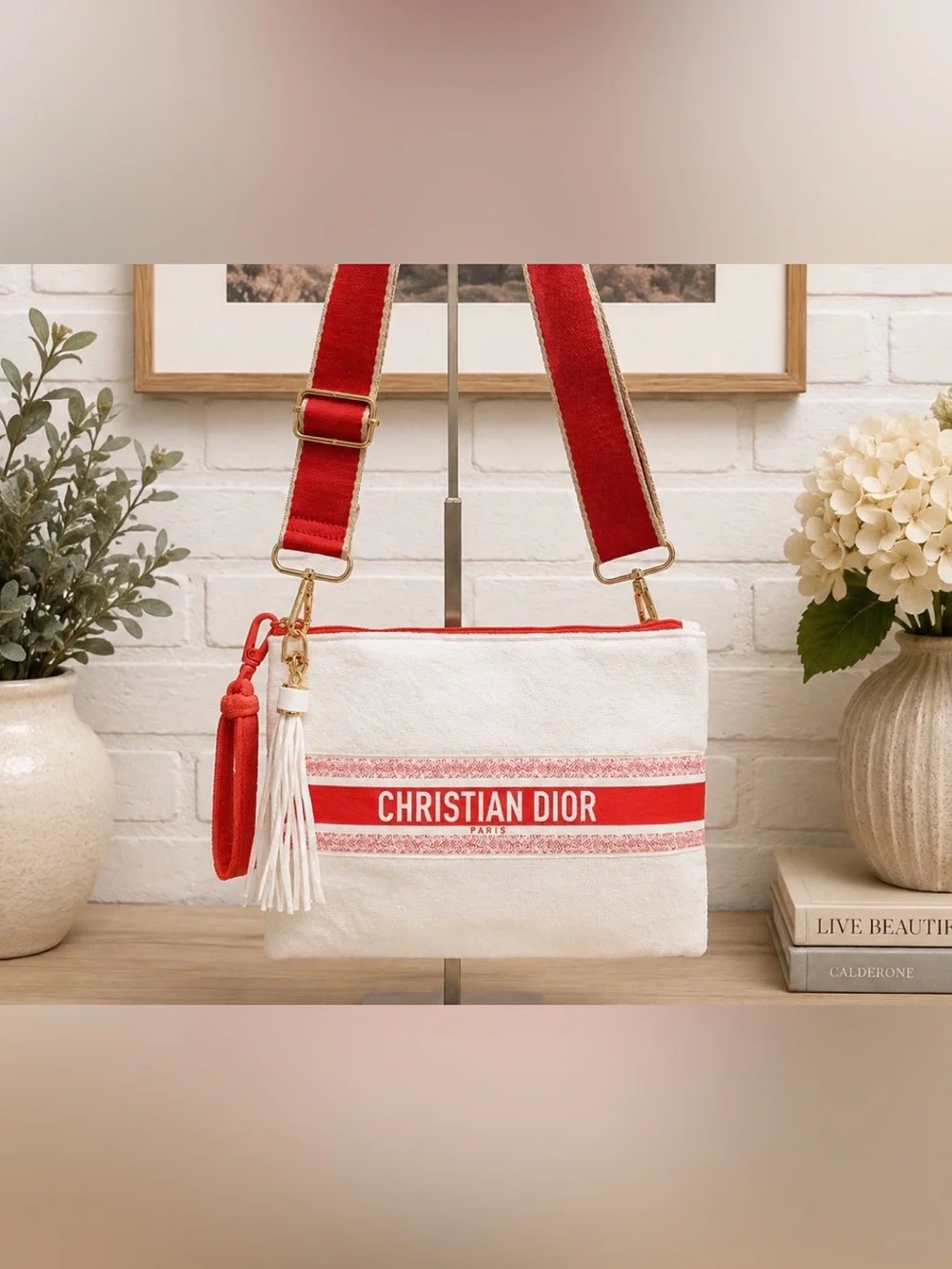 Dior White & Red Cosmetic/Beauty Bag GWP item